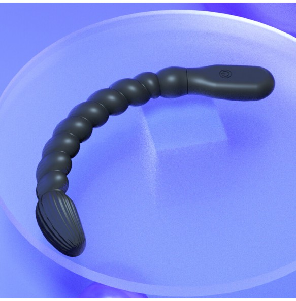 MizzZee - Thread Powerful Vibrating Anal Beads (Chargeable - Black)